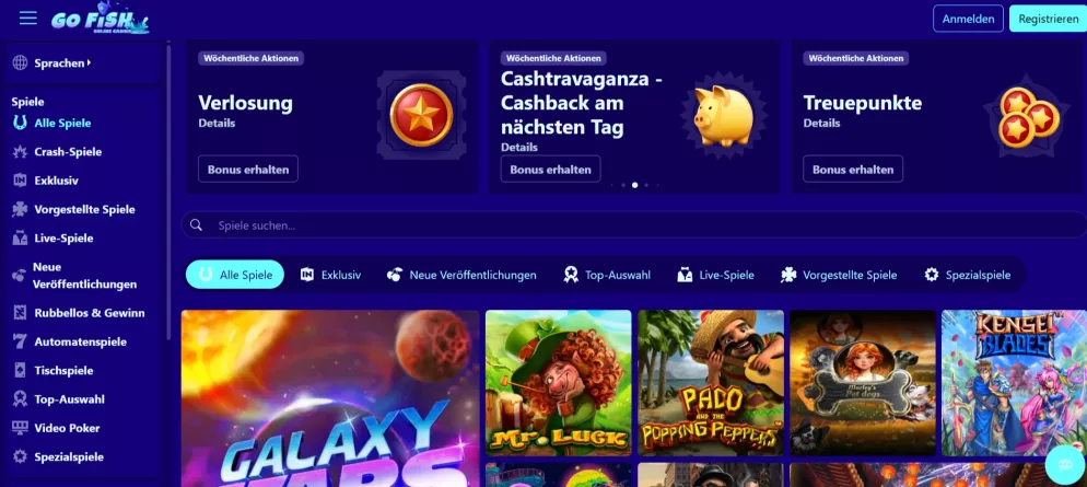 Gofish Casino – 400% Einzahlungsbonus + 100% Cashback-Versicherung für deutsche Spieler 2026